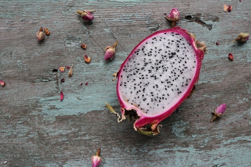 Dragon fruit slice on table