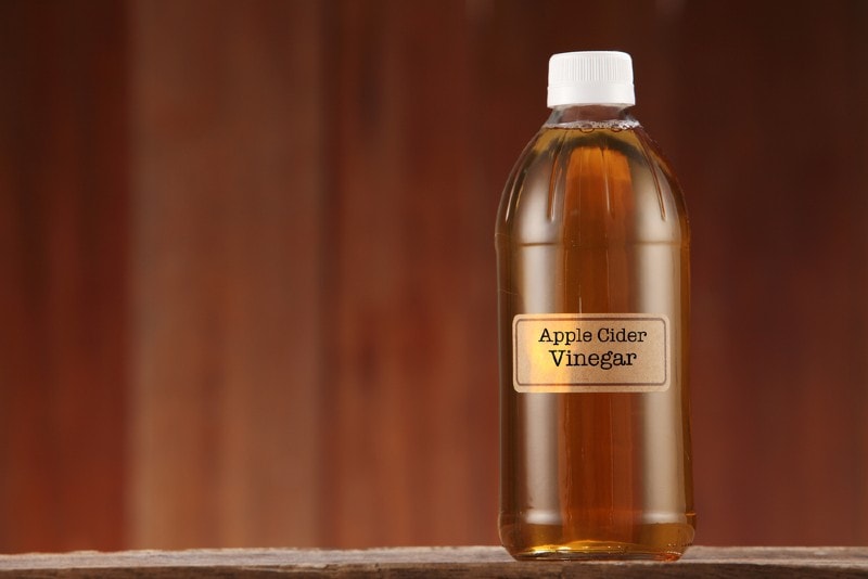 apple cider vinegar in a bottle